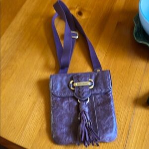Purple Leather Crossbody Bag